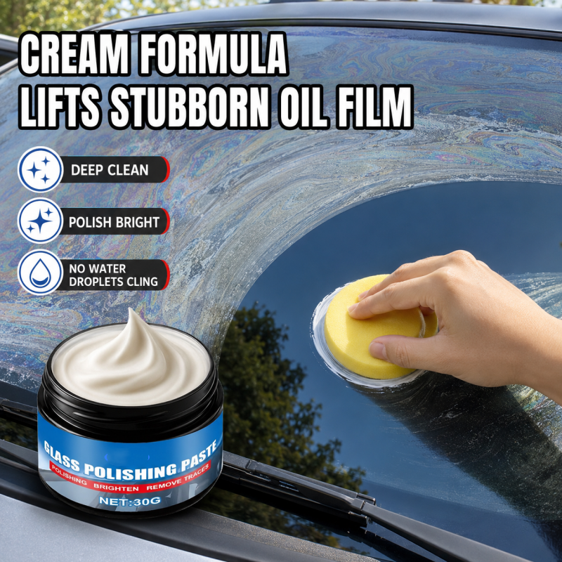 🥳2026 HOT SALE🥳💞50K+ SOLD!🚗🔍 50% OFF! Car Glass Oil Film Remover – Eliminates glare & wiper smears, repels rain. Night driving safer – see clearly in any weather! 🛡️🌙