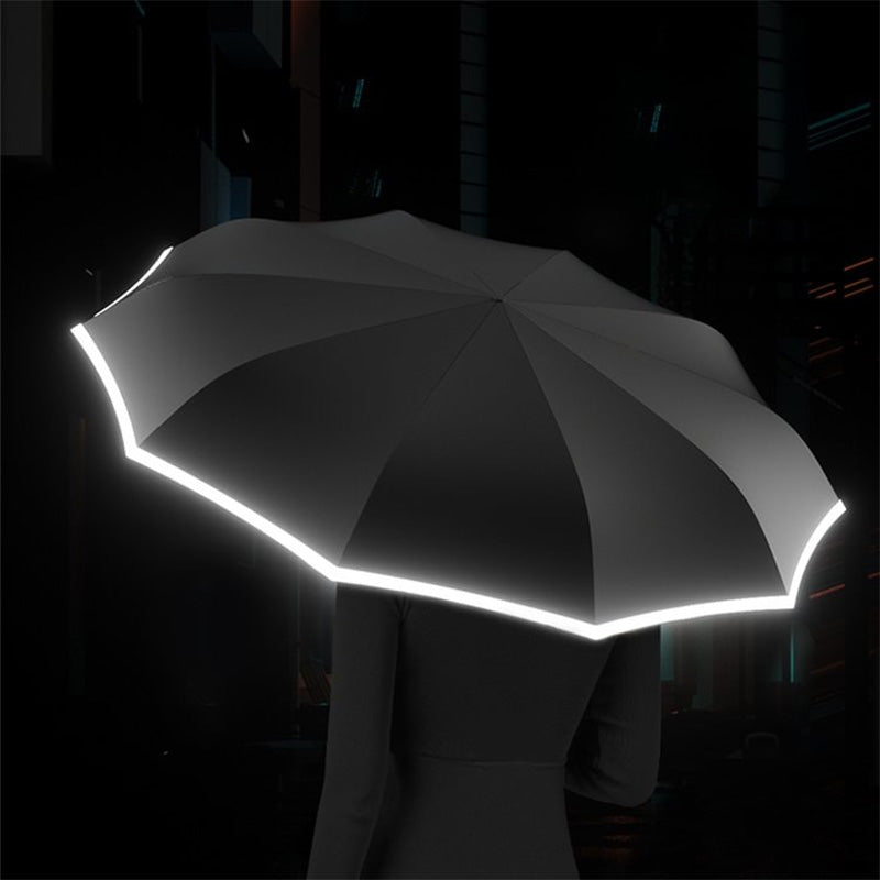 🥳2026 HOT SALE🥳💞50K+ SOLD!☂️🌙 50% OFF! Reflective Safety Strip Umbrella – High‑visibility reflective edge keeps you seen in rain & dark. Reverse fold – wet surface stays inside! 🛡️✨