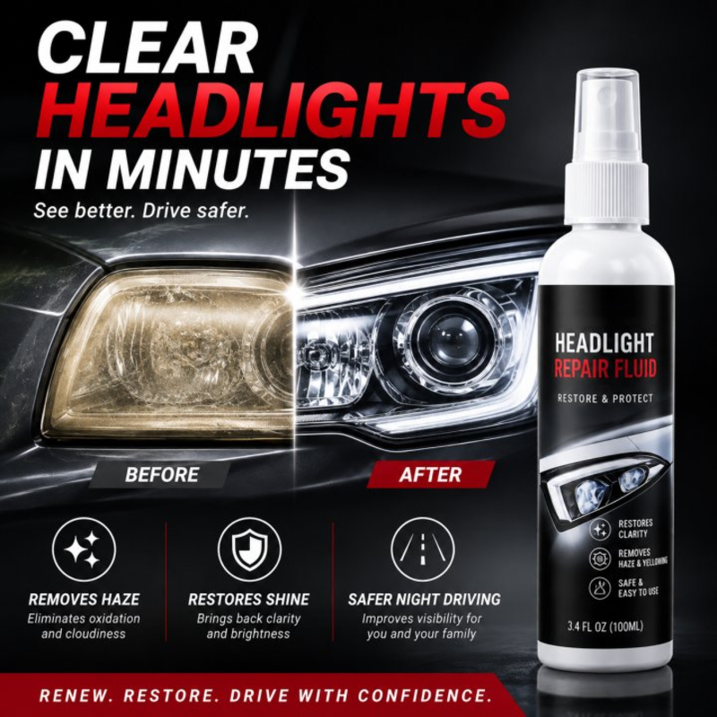 🥳2026 HOT SALE🥳💞50K+ SOLD!🚗💡 50% OFF! Car Headlight Restoration Spray – Removes yellowing, haze & light scratches. No sanding, no tools – just spray & wipe to crystal clarity! 🛡️✨ 🥳2026 HOT SALE🥳💞50K+ SOLD!🚗💡