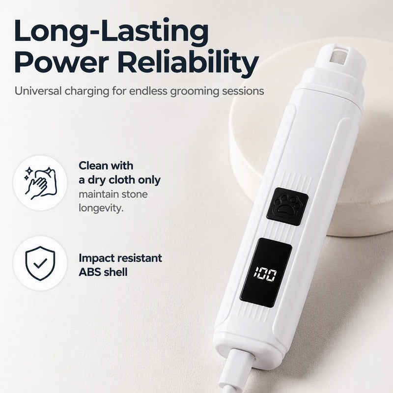 🥳2026 HOT SALE🥳💞50K+ SOLD!🐶💨 50% OFF! Electric Pet Nail Grinder – Whisper‑quiet, 3‑step gentle grinding. LED power display & USB‑C rechargeable – stress‑free grooming for dogs & cats! 🛡️✨