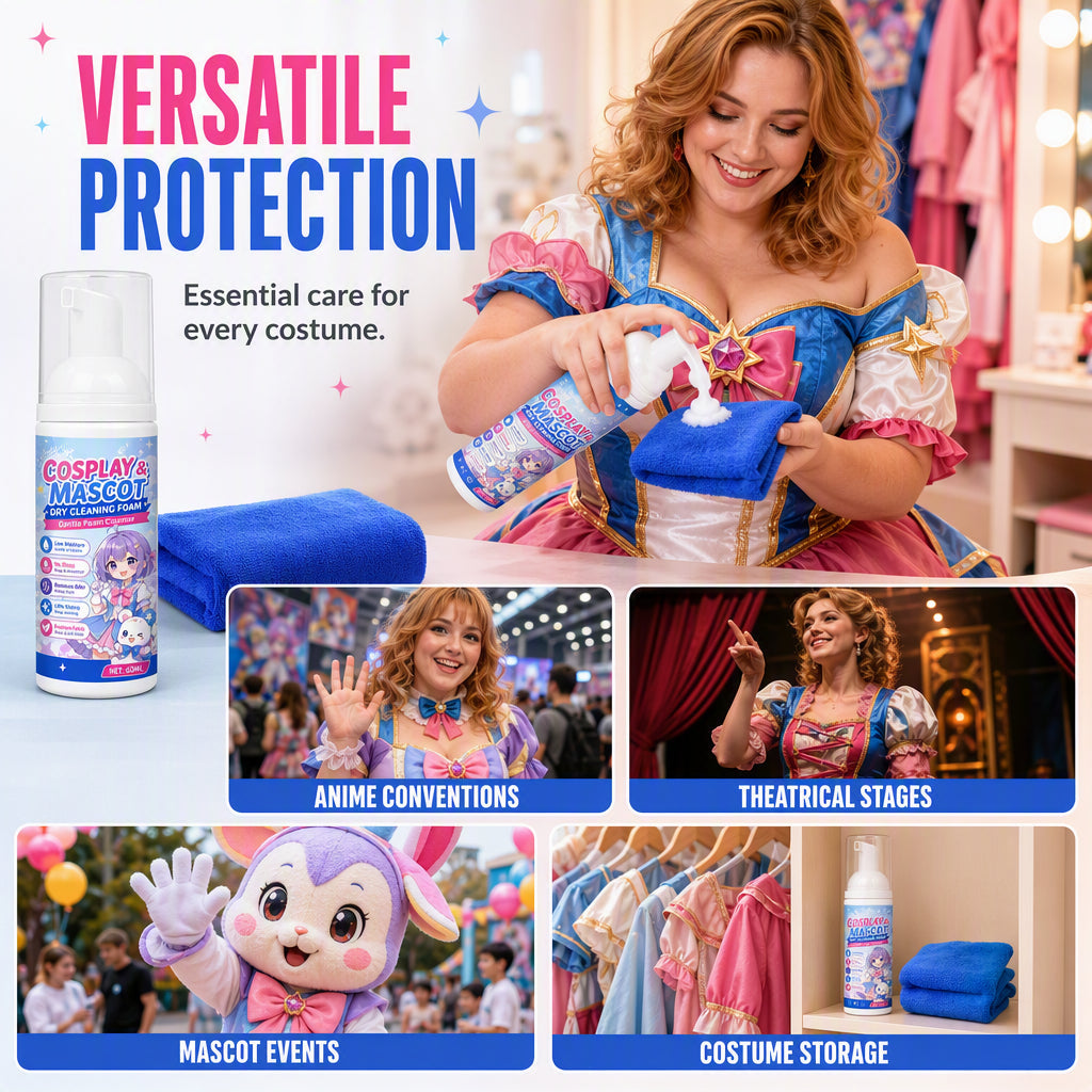🥳2026 HOT SALE🥳💞50K+ SOLD!🎭💨 50% OFF! Portable Foam Cleaner – No water, no rinse – removes makeup, sweat & floor dirt. Perfect for cosplay, furry suits & carnival wear – stay fresh all con! 👗✨