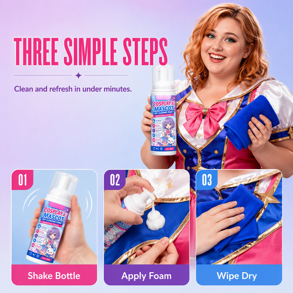🥳2026 HOT SALE🥳💞50K+ SOLD!🎭💨 50% OFF! Portable Foam Cleaner – No water, no rinse – removes makeup, sweat & floor dirt. Perfect for cosplay, furry suits & carnival wear – stay fresh all con! 👗✨