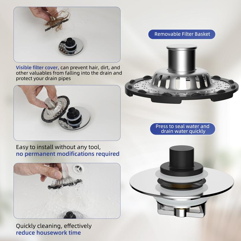 🥳2026 HOT SALE🥳💞50K+ SOLD!🚰✨ 50% OFF! Stainless Steel Sink Strainer – Rust‑proof & durable, dual‑function stopper & filter. Catches food scraps, prevents clogs – a kitchen essential for years! 🛡️💪