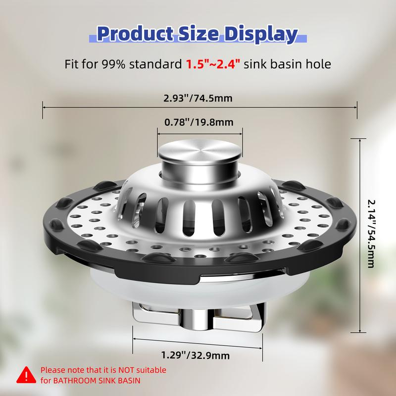 🥳2026 HOT SALE🥳💞50K+ SOLD!🚰✨ 50% OFF! Stainless Steel Sink Strainer – Rust‑proof & durable, dual‑function stopper & filter. Catches food scraps, prevents clogs – a kitchen essential for years! 🛡️💪