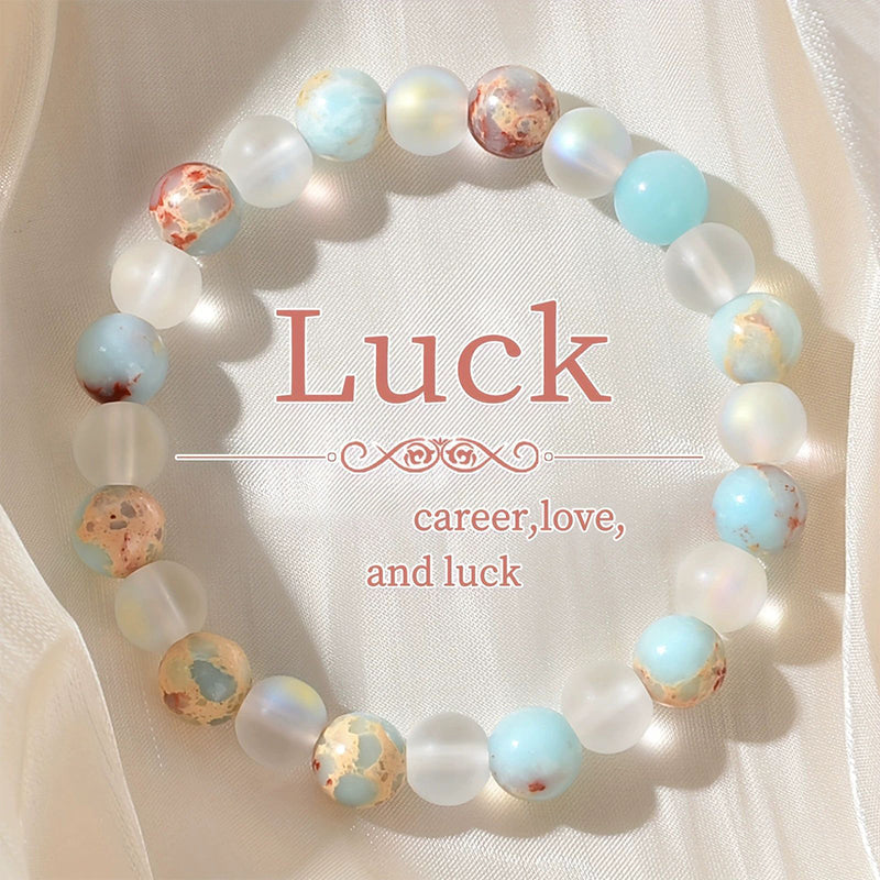 🥳2026 HOT SALE🥳💞50K+ SOLD!💎✨ 50% OFF! Natural Stone Bead Bracelet – Gradient translucent beads, elegant design. Believed to promote peace & positive energy – a stylish daily companion! 🛡️🌿