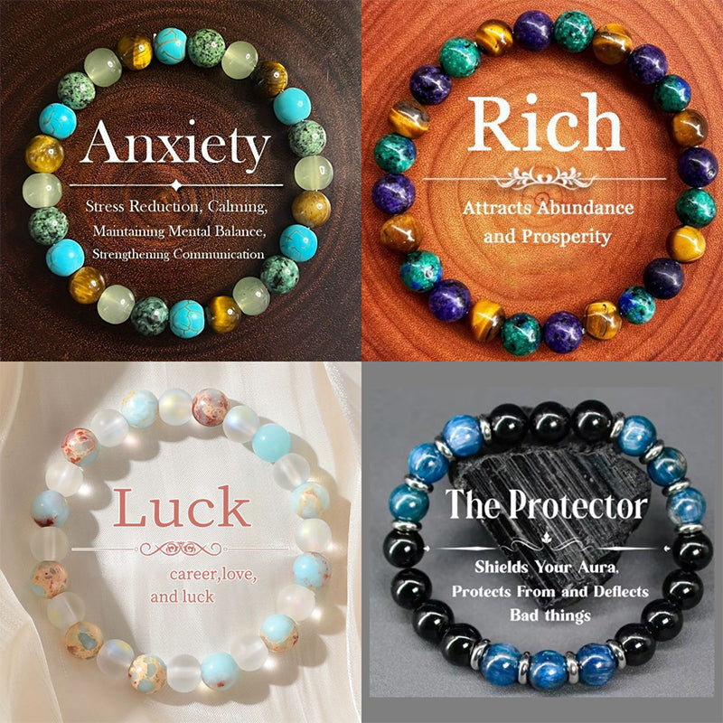 🥳2026 HOT SALE🥳💞50K+ SOLD!💎✨ 50% OFF! Natural Stone Bead Bracelet – Gradient translucent beads, elegant design. Believed to promote peace & positive energy – a stylish daily companion! 🛡️🌿