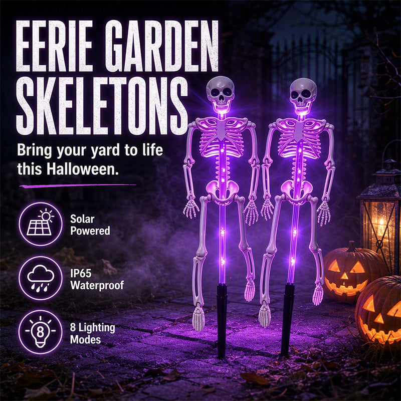 🥳2026 HOT SALE🥳💞50K+ SOLD! 💀🎃 50% OFF! Solar Skeleton Ground Stake Lights – Realistic 3D design, solar powered & waterproof. Perfect for pathways, porches & graveyard scenes – spooky glow all night! 👻✨