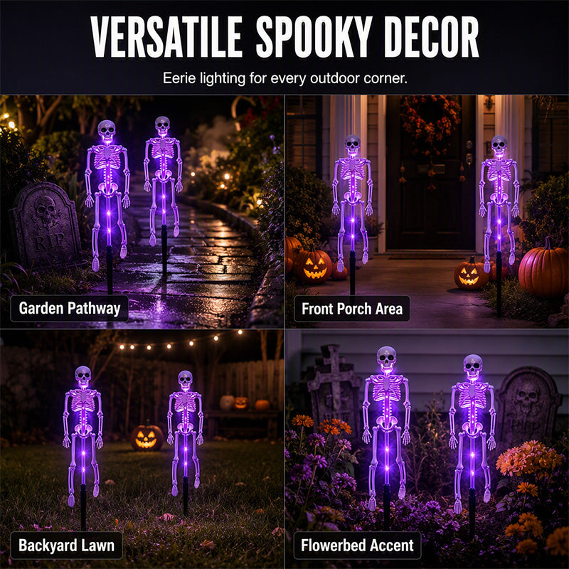 🥳2026 HOT SALE🥳💞50K+ SOLD! 💀🎃 50% OFF! Solar Skeleton Ground Stake Lights – Realistic 3D design, solar powered & waterproof. Perfect for pathways, porches & graveyard scenes – spooky glow all night! 👻✨