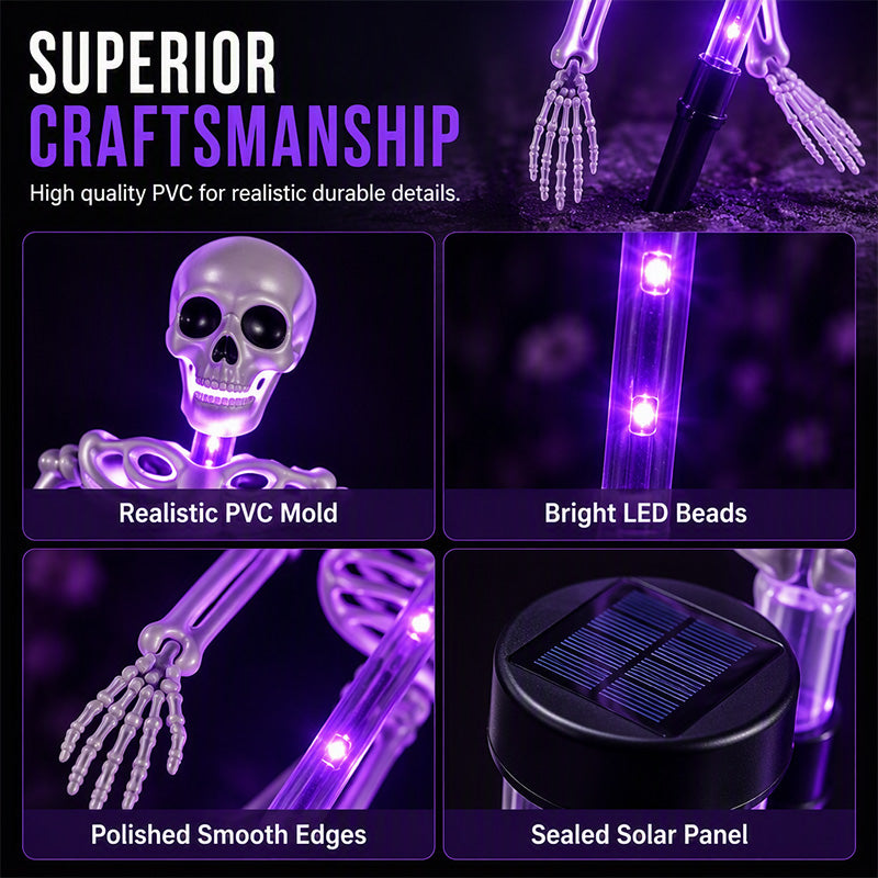 🥳2026 HOT SALE🥳💞50K+ SOLD! 💀🎃 50% OFF! Solar Skeleton Ground Stake Lights – Realistic 3D design, solar powered & waterproof. Perfect for pathways, porches & graveyard scenes – spooky glow all night! 👻✨