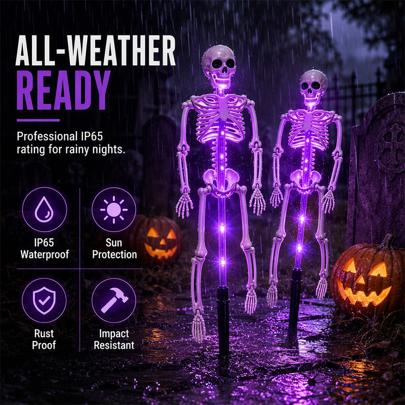 🥳2026 HOT SALE🥳💞50K+ SOLD! 💀🎃 50% OFF! Solar Skeleton Ground Stake Lights – Realistic 3D design, solar powered & waterproof. Perfect for pathways, porches & graveyard scenes – spooky glow all night! 👻✨