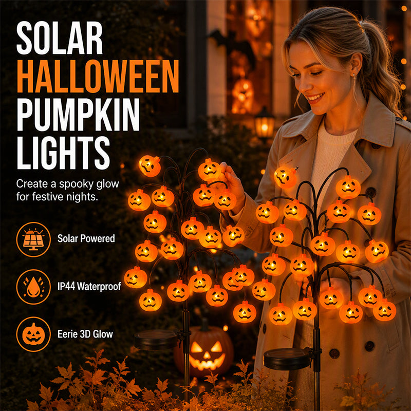 🥳2026 HOT SALE🥳💞10K+ SOLD! 🎃☀️ 50% OFF! Pumpkin Solar Lights – 76cm tall, solar powered & weatherproof. Glows warmly after dark – perfect for Halloween garden & pathway décor! 🏡✨