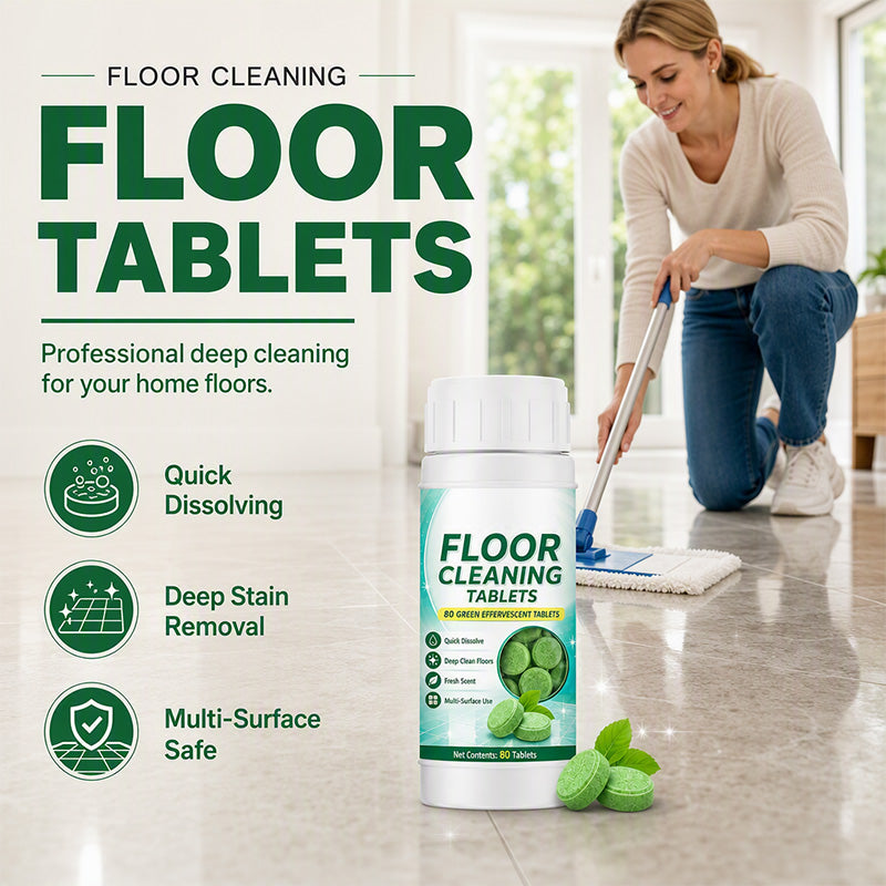 🥳2026 HOT SALE🥳💞50K+ SOLD!🧹✨ 50% OFF! Floor Cleaning Effervescent Tablets – Just drop in water & mop. Deep cleans tile & wood, no measuring, no spills. 80 tablets – save time & effort! 🧼💪