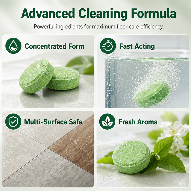 🥳2026 HOT SALE🥳💞50K+ SOLD!🧹✨ 50% OFF! Floor Cleaning Effervescent Tablets – Just drop in water & mop. Deep cleans tile & wood, no measuring, no spills. 80 tablets – save time & effort! 🧼💪