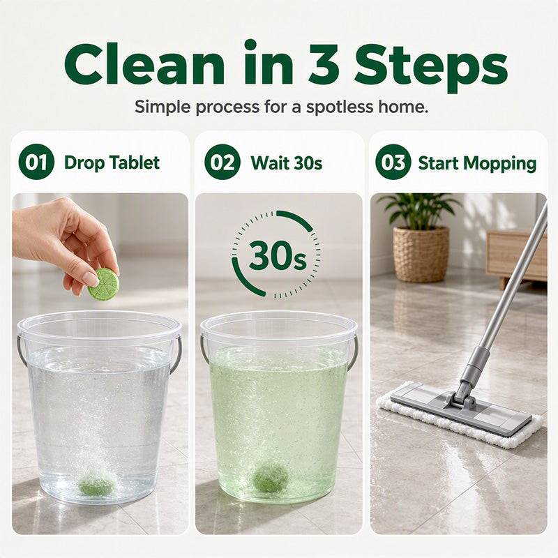 🥳2026 HOT SALE🥳💞50K+ SOLD!🧹✨ 50% OFF! Floor Cleaning Effervescent Tablets – Just drop in water & mop. Deep cleans tile & wood, no measuring, no spills. 80 tablets – save time & effort! 🧼💪