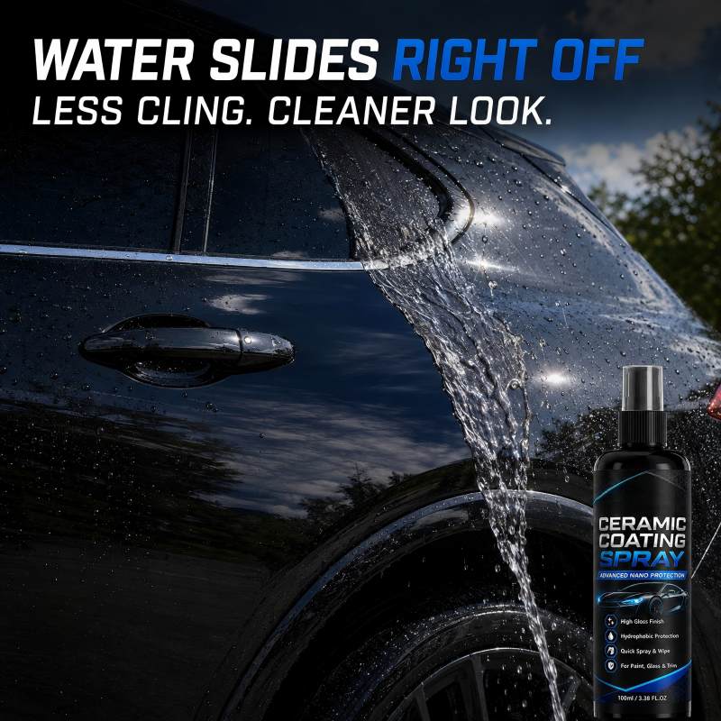 🥳2026 HOT SALE🥳💞50K+ SOLD! 🚗✨ 50% OFF! Nano Ceramic Coating Spray – Hydrophobic barrier repels rain & mud, restores deep mirror-like gloss. Paint, glass & wheels – one spray, showroom shine! 🛡️💎