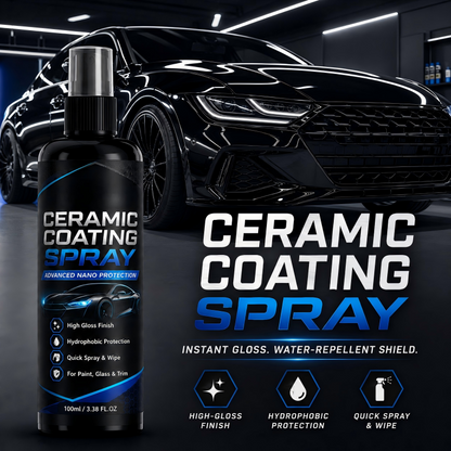 🥳2026 HOT SALE🥳💞50K+ SOLD! 🚗✨ 50% OFF! Nano Ceramic Coating Spray – Hydrophobic barrier repels rain & mud, restores deep mirror-like gloss. Paint, glass & wheels – one spray, showroom shine! 🛡️💎