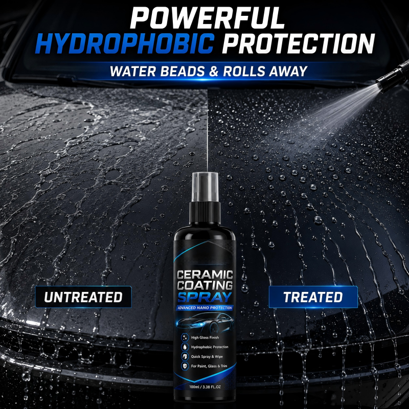 🥳2026 HOT SALE🥳💞50K+ SOLD! 🚗✨ 50% OFF! Nano Ceramic Coating Spray – Hydrophobic barrier repels rain & mud, restores deep mirror-like gloss. Paint, glass & wheels – one spray, showroom shine! 🛡️💎