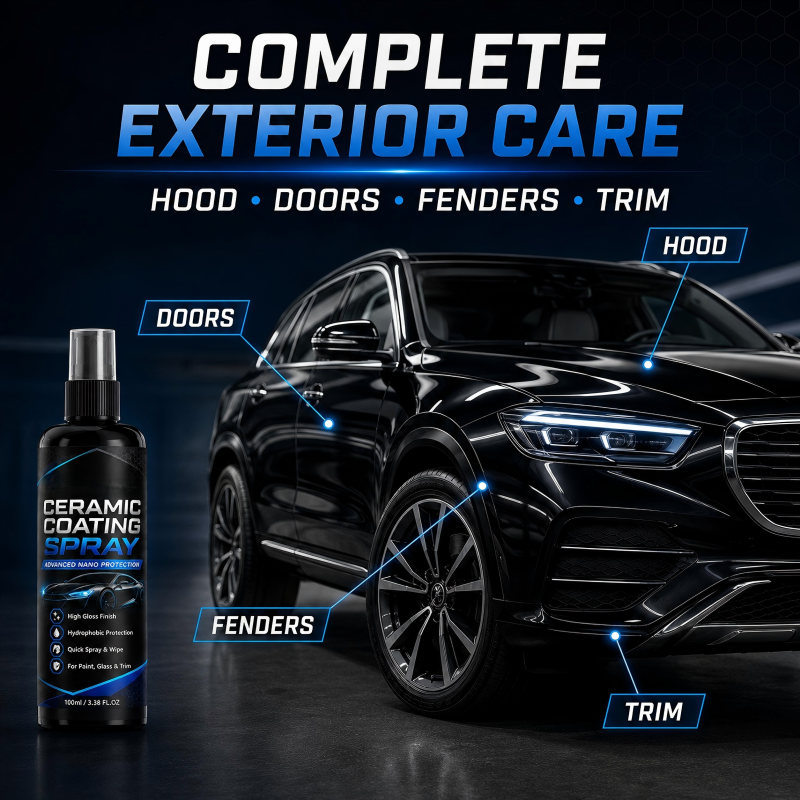 🥳2026 HOT SALE🥳💞50K+ SOLD! 🚗✨ 50% OFF! Nano Ceramic Coating Spray – Hydrophobic barrier repels rain & mud, restores deep mirror-like gloss. Paint, glass & wheels – one spray, showroom shine! 🛡️💎