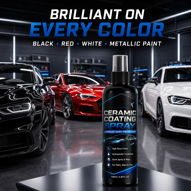 🥳2026 HOT SALE🥳💞50K+ SOLD! 🚗✨ 50% OFF! Nano Ceramic Coating Spray – Hydrophobic barrier repels rain & mud, restores deep mirror-like gloss. Paint, glass & wheels – one spray, showroom shine! 🛡️💎