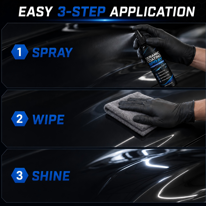 🥳2026 HOT SALE🥳💞50K+ SOLD! 🚗✨ 50% OFF! Nano Ceramic Coating Spray – Hydrophobic barrier repels rain & mud, restores deep mirror-like gloss. Paint, glass & wheels – one spray, showroom shine! 🛡️💎