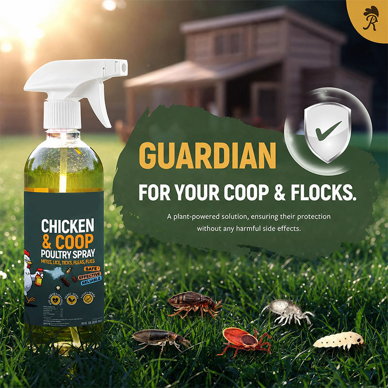 🥳2026 HOT SALE🥳💞50K+ SOLD! ⚡🐔 Natural Coop Spray – lemongrass & peppermint formula repels mites, lice & flies. Neutralises odours fast. Safe for hens & coops! 🌿✅