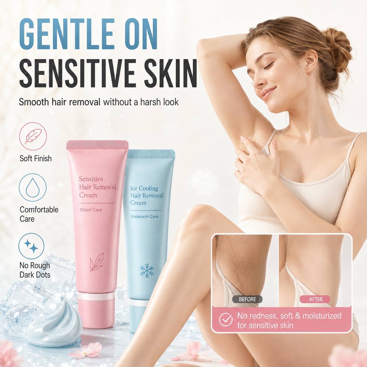 🥳2026 HOT SALE🥳💞50K+ SOLD! 🌸🪒 50% OFF! Gentle Hair Removal Cream – Dual‑care for underarms & bikini area. Plant extracts soothe & moisturise – removes hair without irritation! ✨🛡️