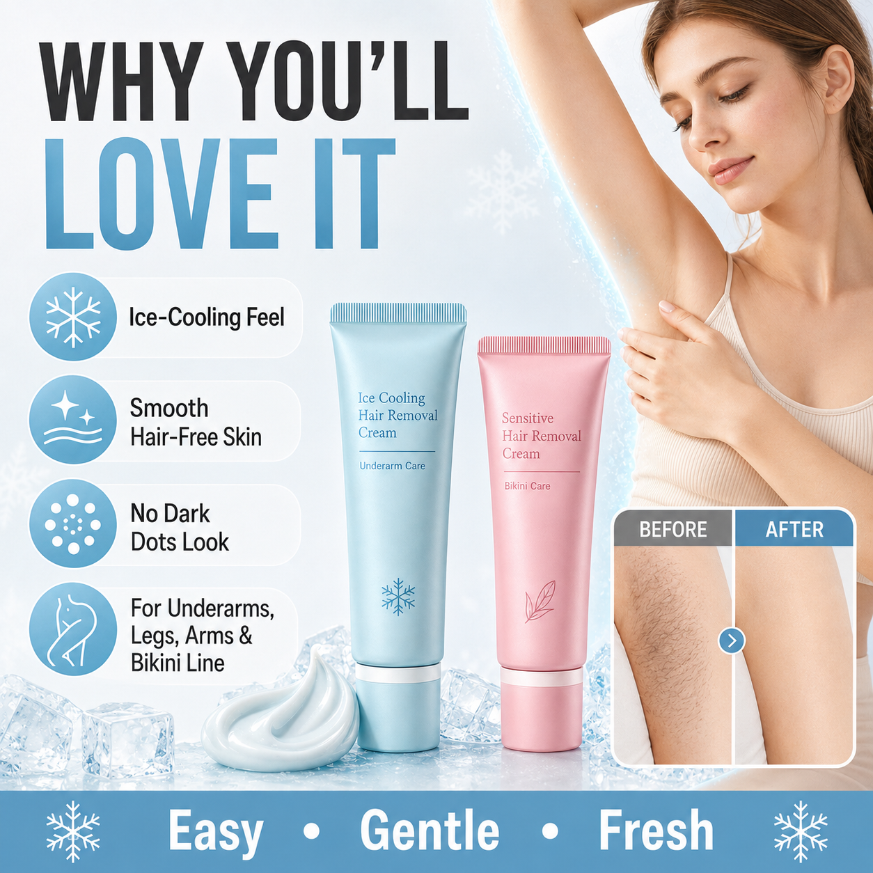 🥳2026 HOT SALE🥳💞50K+ SOLD! 🌸🪒 50% OFF! Gentle Hair Removal Cream – Dual‑care for underarms & bikini area. Plant extracts soothe & moisturise – removes hair without irritation! ✨🛡️
