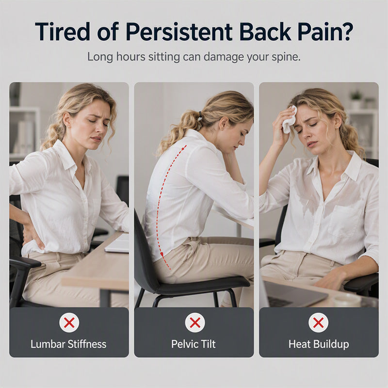 🥳2026 HOT SALE🥳💞50K+ SOLD! 🪑✨ 50% OFF! Ergonomic Memory Foam Seat Cushion – integrated back support relieves lumbar pain. Breathable milk silk for office, car & home comfort! 🛡️✅