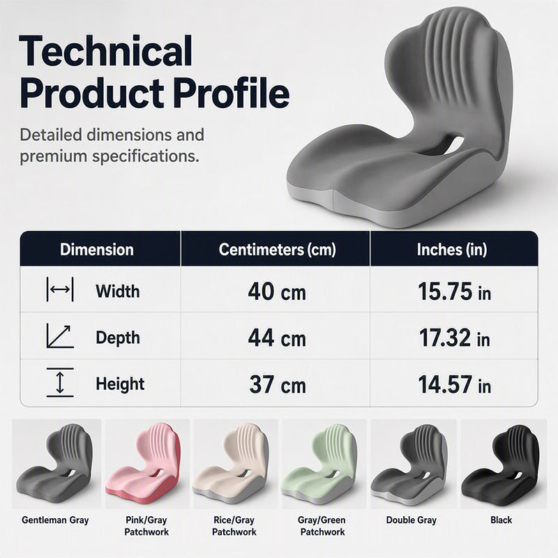 🥳2026 HOT SALE🥳💞50K+ SOLD! 🪑✨ 50% OFF! Ergonomic Memory Foam Seat Cushion – integrated back support relieves lumbar pain. Breathable milk silk for office, car & home comfort! 🛡️✅