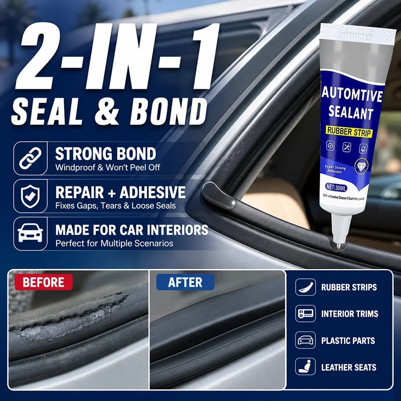 🥳2026 HOT SALE🥳💞50K+ SOLD! 🚗🔧 50% OFF! Car Door Rubber Sealant Adhesive – 2‑in‑1 seal & bond, fixes gaps, tears & loose trim. No need to replace entire seals – DIY repair saves £££! 🛡️✨