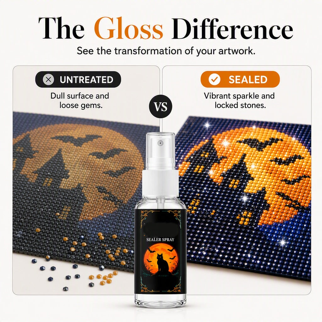 🥳2026 HOT SALE🥳💞50K+ SOLD!🎨✨ 50% OFF! Brighter Finish Sealer Spray – Crystal clear coating locks in sparkle, protects from UV & dust. Perfect for diamond paintings, resin art & crafts – keep your work shining for years! 🛡️💎