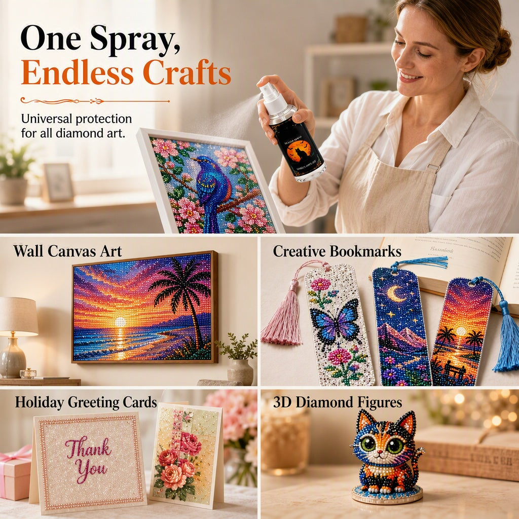 🥳2026 HOT SALE🥳💞50K+ SOLD!🎨✨ 50% OFF! Brighter Finish Sealer Spray – Crystal clear coating locks in sparkle, protects from UV & dust. Perfect for diamond paintings, resin art & crafts – keep your work shining for years! 🛡️💎