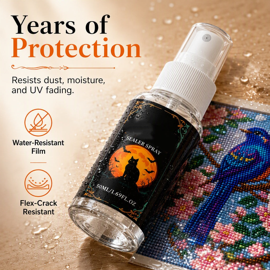🥳2026 HOT SALE🥳💞50K+ SOLD!🎨✨ 50% OFF! Brighter Finish Sealer Spray – Crystal clear coating locks in sparkle, protects from UV & dust. Perfect for diamond paintings, resin art & crafts – keep your work shining for years! 🛡️💎