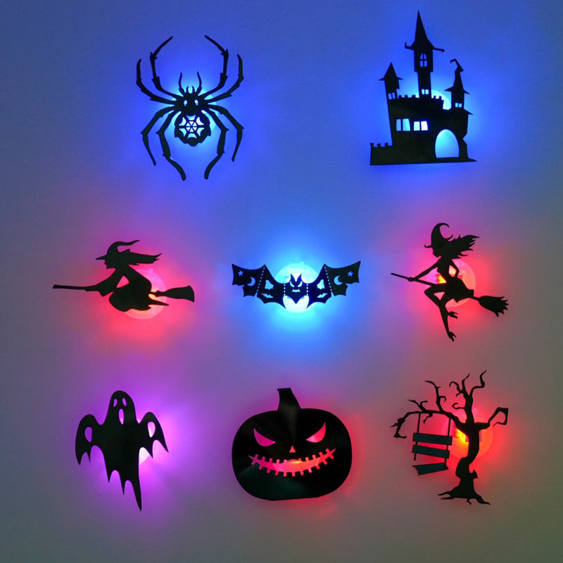 🥳2026 HOT SALE🥳💞50K+ SOLD!🎃👻 50% OFF! Halloween Glow in Dark Wall Stickers – LED glow, peel & stick, 3D silhouette design. Soft ambient light – perfect for doors, windows & party walls! 🌙✨