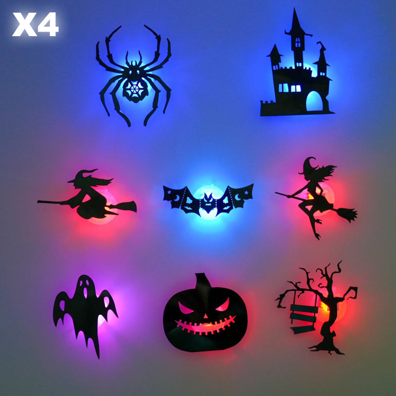 🥳2026 HOT SALE🥳💞50K+ SOLD!🎃👻 50% OFF! Halloween Glow in Dark Wall Stickers – LED glow, peel & stick, 3D silhouette design. Soft ambient light – perfect for doors, windows & party walls! 🌙✨