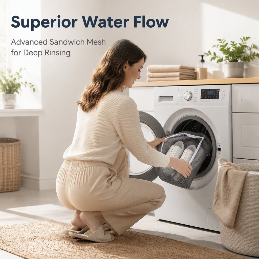🥳2026 HOT SALE🥳💞50K+ SOLD! 🧺🛡️ 50% OFF! Mesh Shoe Washing Bag – high-density guard stops shoes from twisting & deforming in the machine. Protective structure buffers drum impact – your favourite pairs stay like new, wash after wash! 👟✨
