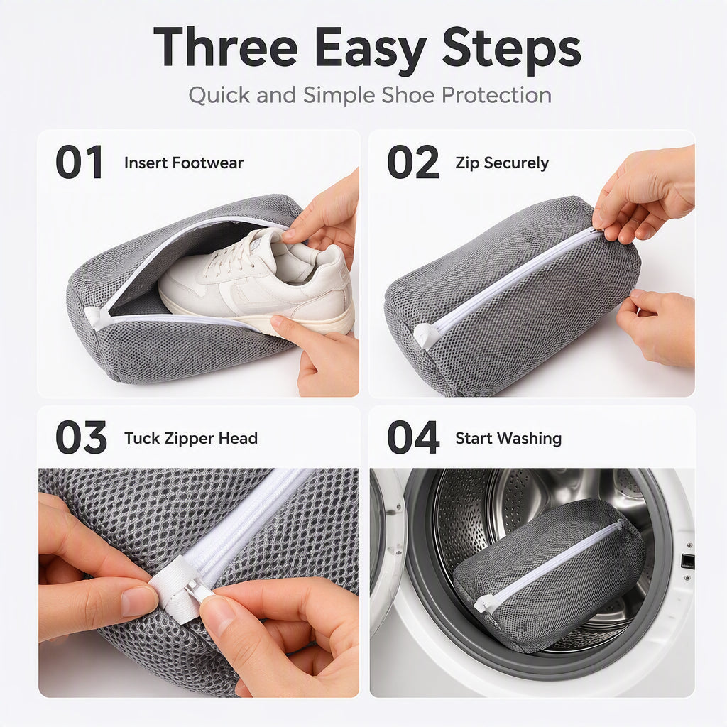 🥳2026 HOT SALE🥳💞50K+ SOLD! 🧺🛡️ 50% OFF! Mesh Shoe Washing Bag – high-density guard stops shoes from twisting & deforming in the machine. Protective structure buffers drum impact – your favourite pairs stay like new, wash after wash! 👟✨