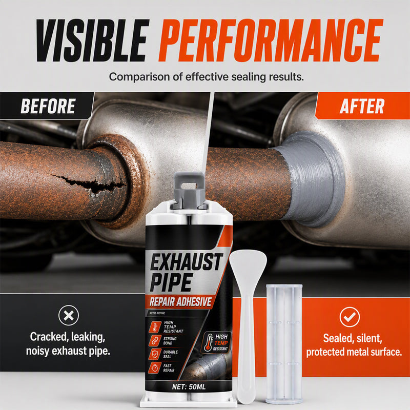 🥳2026 HOT SALE🥳💞50K+ SOLD! ⭐🔧 50% OFF! High Temp Exhaust Pipe Repair Glue – Permanent bond for iron & steel, withstands extreme heat & vibration. Fix exhaust leaks yourself – save on costly garage repairs! 🚗✅