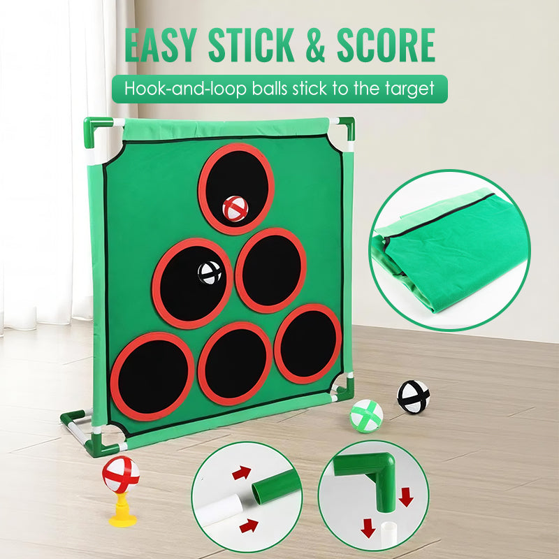 🥳2026 HOT SALE🥳💞50K+ SOLD! 🏠🌟 50% OFF! Kids Golf Target Set – Sticky balls stick to fabric target, easy scoring fun. Lightweight & portable – keeps kids active anywhere! 🧒💪