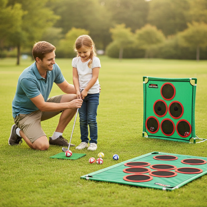 🥳2026 HOT SALE🥳💞50K+ SOLD! 🏠🌟 50% OFF! Kids Golf Target Set – Sticky balls stick to fabric target, easy scoring fun. Lightweight & portable – keeps kids active anywhere! 🧒💪