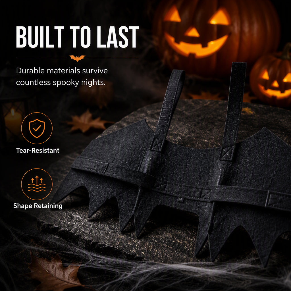 🥳2026 HOT SALE🥳💞50K+ SOLD! 🦇👻 50% OFF! Halloween Pet Bat Wings Costume – Realistic 3D silhouette, ultra‑lightweight design. Dual‑strap system keeps wings in place – perfect for spooky photos & festive fun! 📸✨