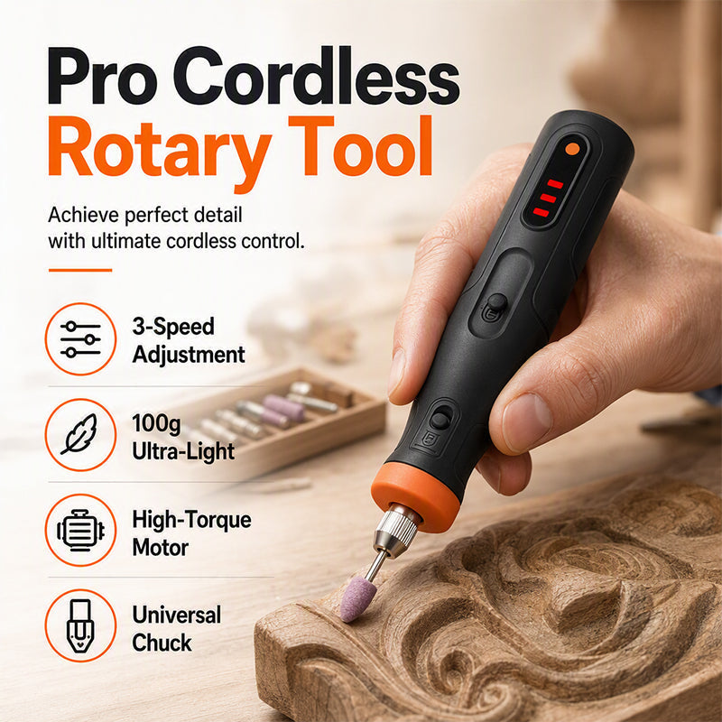 🥳2026 HOT SALE🥳💞50K+ SOLD! 🛠️✨ 50% OFF! Mini Cordless Rotary Tool – 3‑speed, 4V battery, 100g lightweight. 40+ accessories for carving, polishing & drilling – endless DIY possibilities! 🔋💪
