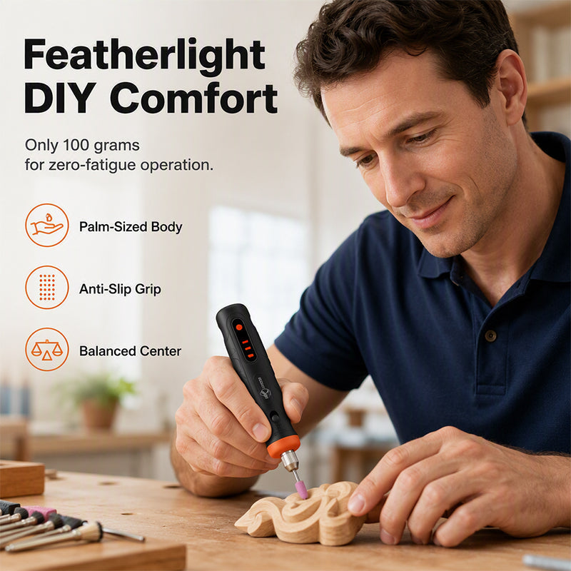 🥳2026 HOT SALE🥳💞50K+ SOLD! 🛠️✨ 50% OFF! Mini Cordless Rotary Tool – 3‑speed, 4V battery, 100g lightweight. 40+ accessories for carving, polishing & drilling – endless DIY possibilities! 🔋💪