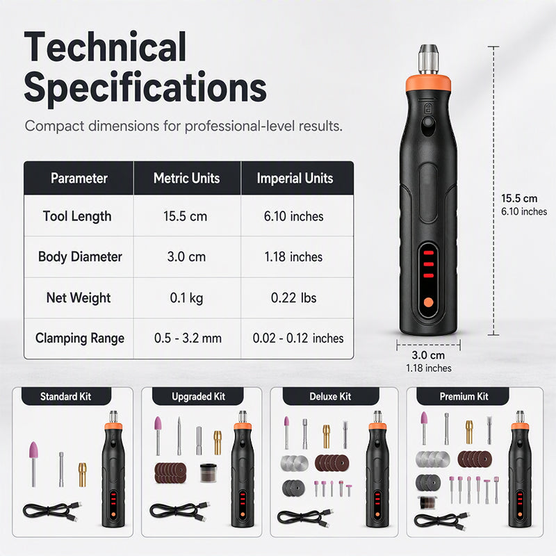 🥳2026 HOT SALE🥳💞50K+ SOLD! 🛠️✨ 50% OFF! Mini Cordless Rotary Tool – 3‑speed, 4V battery, 100g lightweight. 40+ accessories for carving, polishing & drilling – endless DIY possibilities! 🔋💪