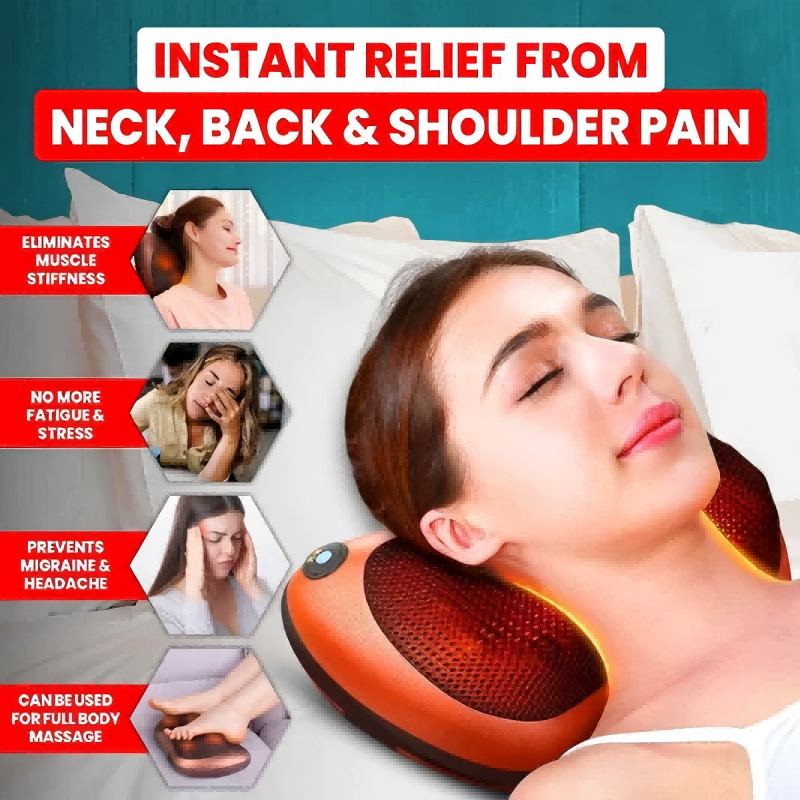 🥳2026 HOT SALE🥳💞50K+ SOLD! 💆‍♀️✨ 50% OFF! Full Body Electric Massage Pillow – Deep kneading shiatsu nodes mimic real hands. Soothes neck, back, waist & legs – relieves muscle stiffness & boosts circulation! 🔥💪
