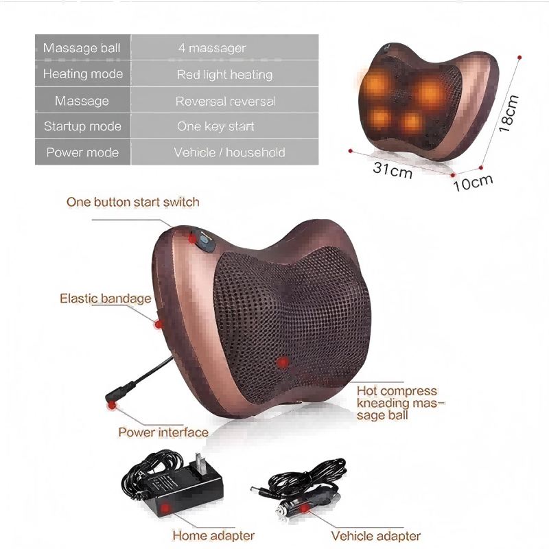 🥳2026 HOT SALE🥳💞50K+ SOLD! 💆‍♀️✨ 50% OFF! Full Body Electric Massage Pillow – Deep kneading shiatsu nodes mimic real hands. Soothes neck, back, waist & legs – relieves muscle stiffness & boosts circulation! 🔥💪