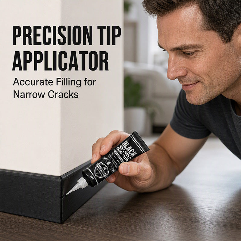 🥳2026 HOT SALE🥳💞50K+ SOLD! 🔧🖤 50% OFF! Black Household Crack Filler Paste – High‑density polymer formula fills gaps & cracks seamlessly. Precision tip applicator for mess‑free repair – restores walls & baseboards to perfection! 🏠✨