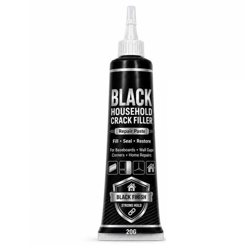 🥳2026 HOT SALE🥳💞50K+ SOLD! 🔧🖤 50% OFF! Black Household Crack Filler Paste – High‑density polymer formula fills gaps & cracks seamlessly. Precision tip applicator for mess‑free repair – restores walls & baseboards to perfection! 🏠✨