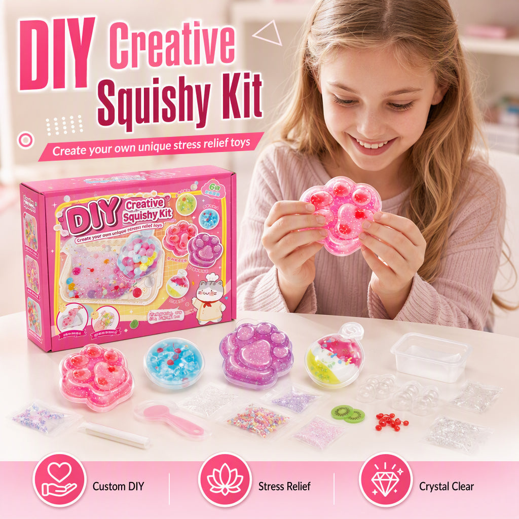 🥳2026 HOT SALE🥳💞50K+ SOLD! 🐱🧊 50% OFF! DIY Fried Ice Squishy Toy Kit – Cat claw design, crystal clear squishy fun. Creative sensory play & stress relief for kids – from £16.99! Buy more, save more! 🎨✨
