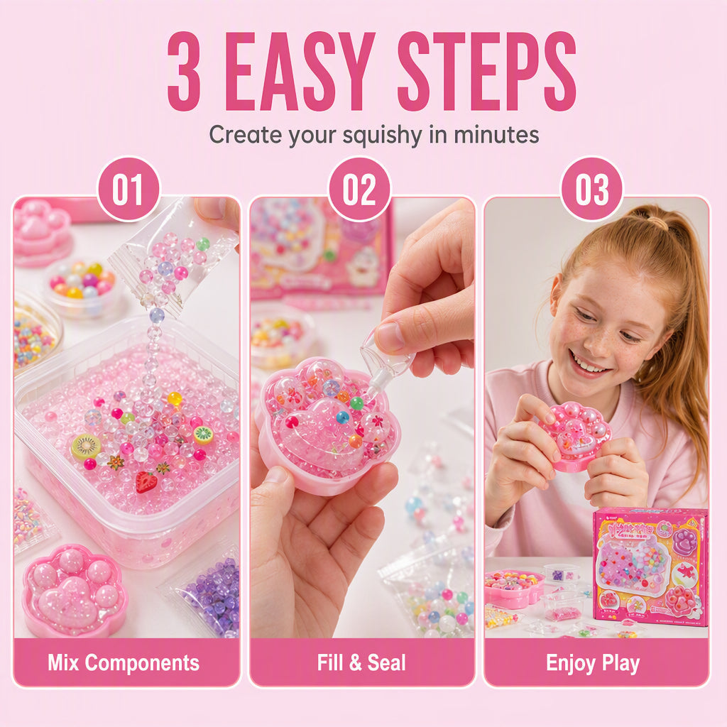🥳2026 HOT SALE🥳💞50K+ SOLD! 🐱🧊 50% OFF! DIY Fried Ice Squishy Toy Kit – Cat claw design, crystal clear squishy fun. Creative sensory play & stress relief for kids – from £16.99! Buy more, save more! 🎨✨
